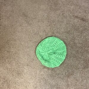 Green Knit Beret